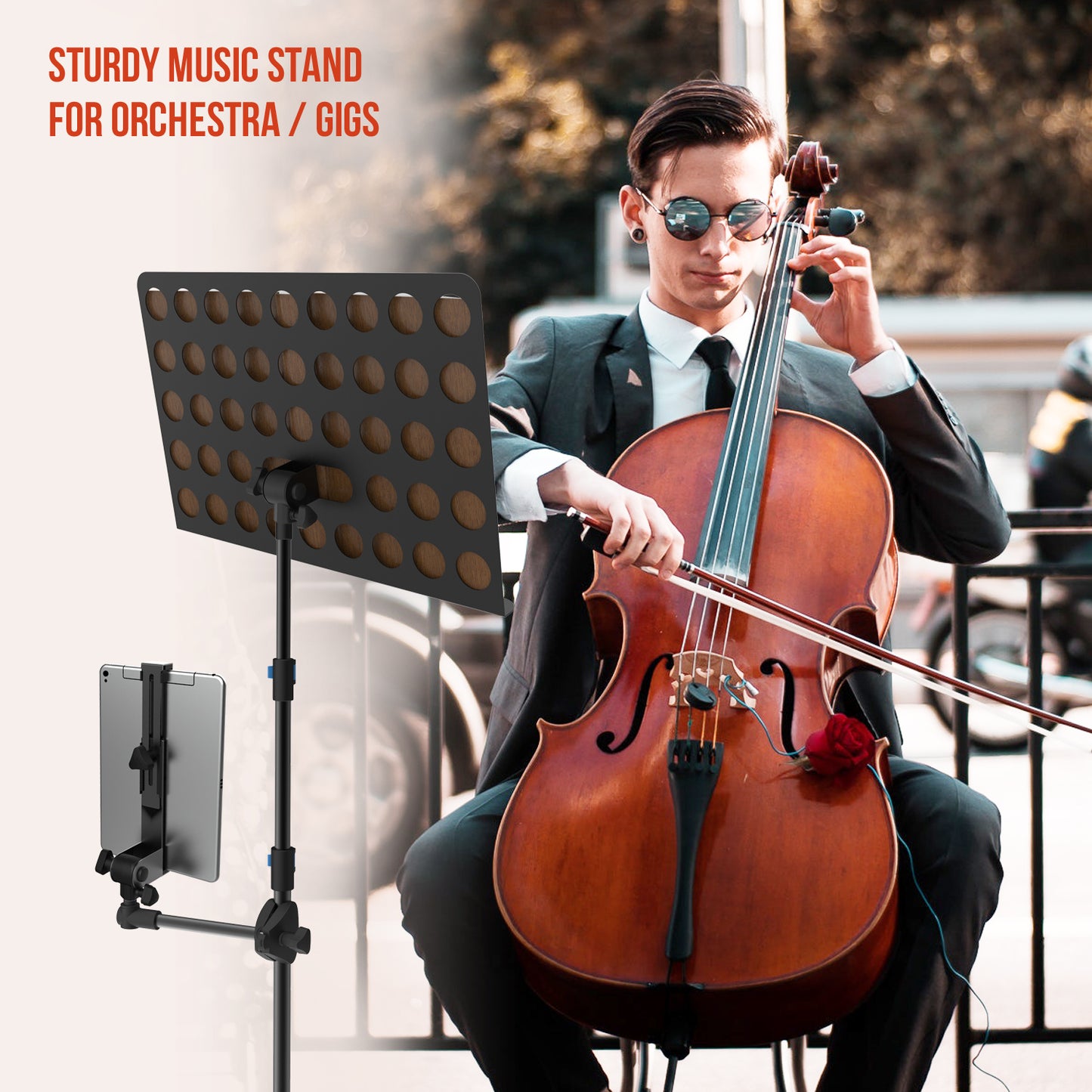 IA Stands ECT3 Music Sheet and Tablet Tripod Stand with Interchangeable Tablet Holder