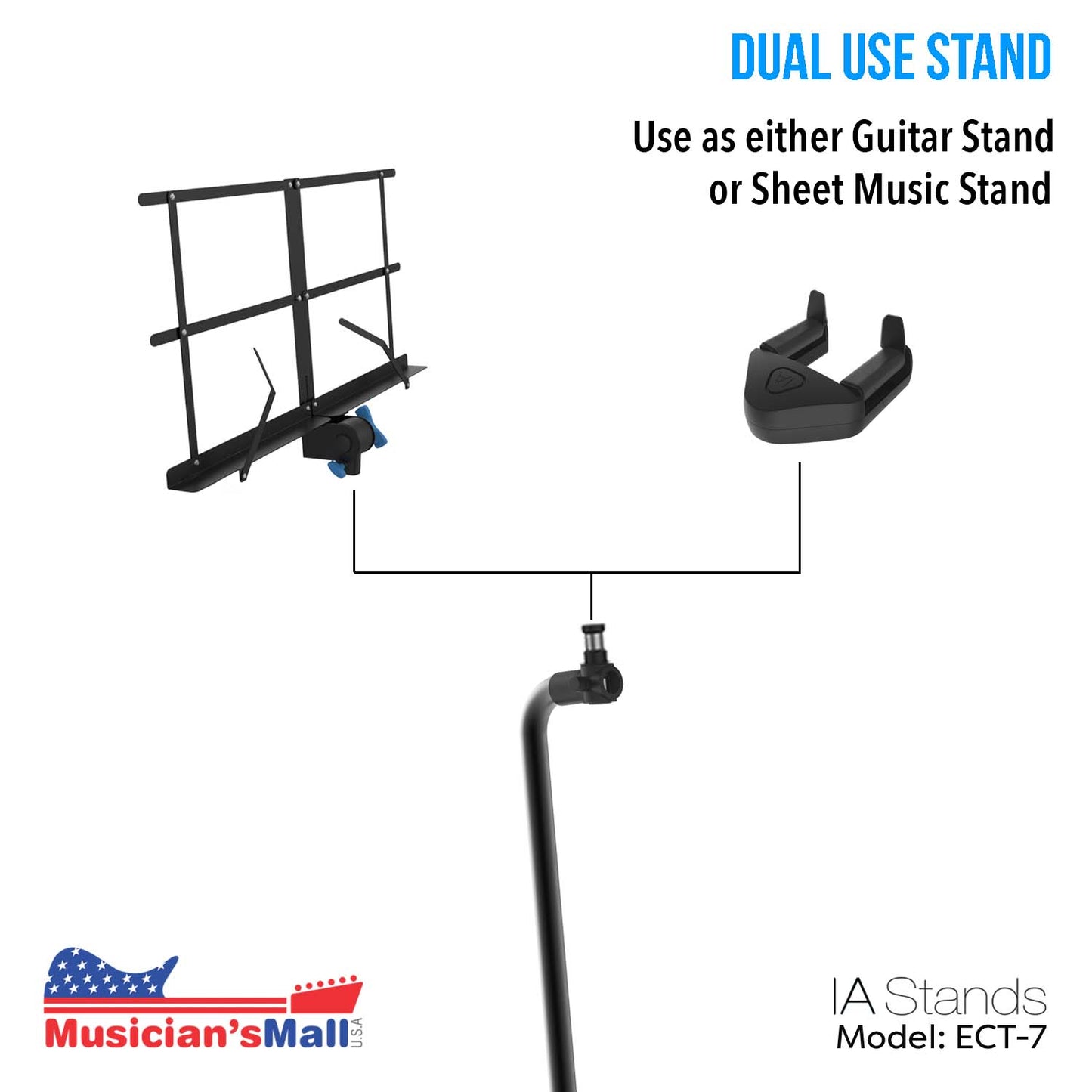 IA Stands ECT7 Guitar Stand with Music Sheet Stand