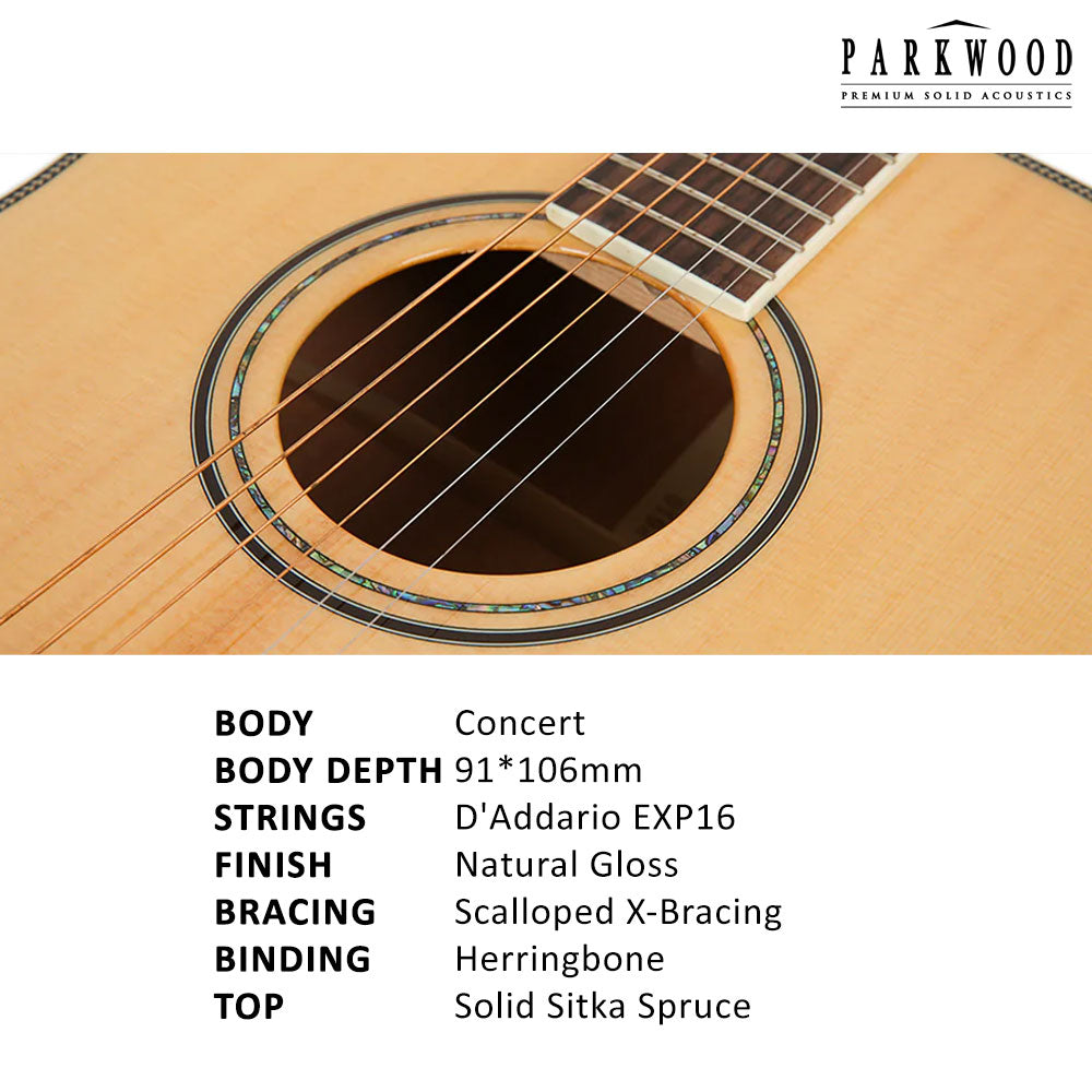 Parkwood Concert Acoustic Guitar P630