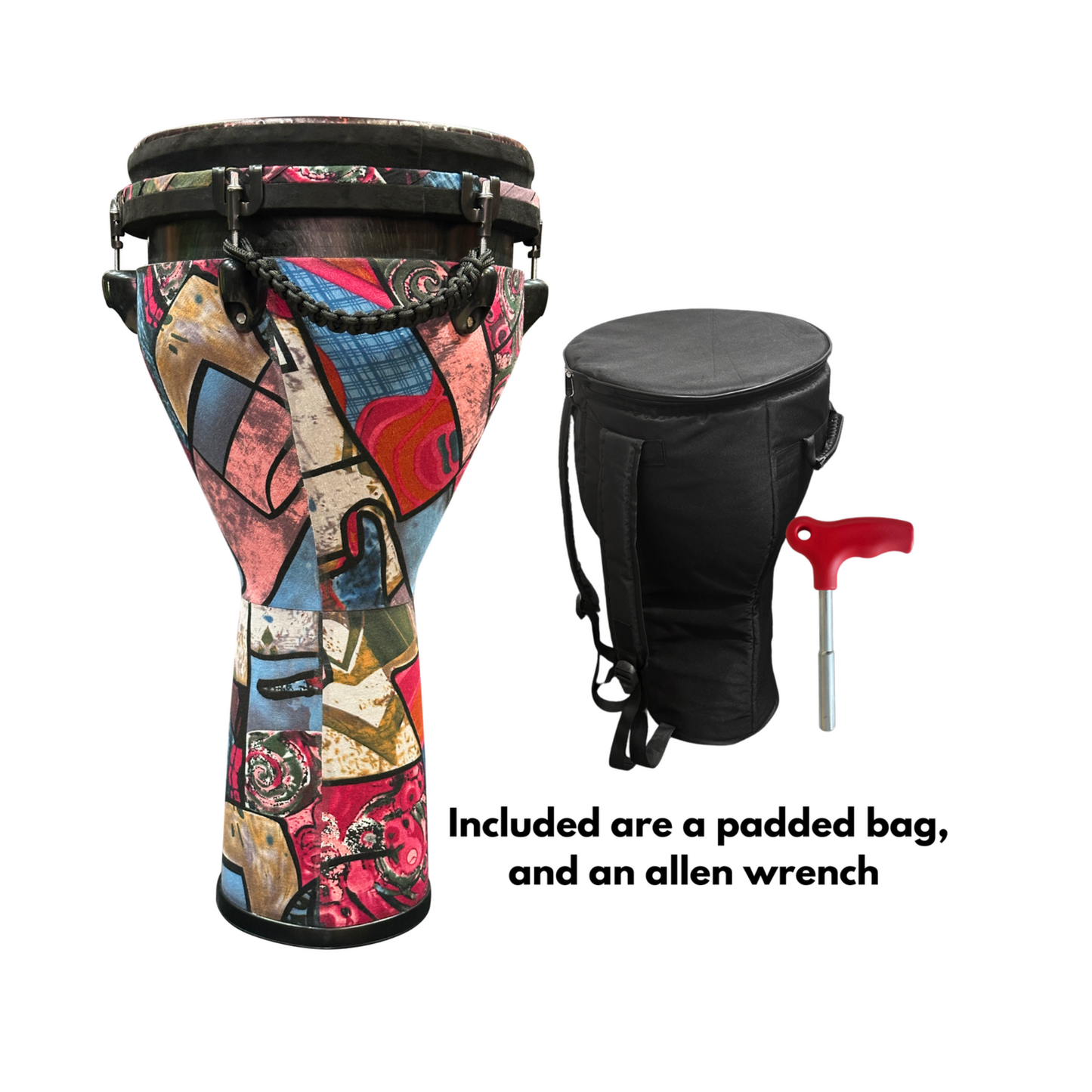 Djembe Drum 12 Inch Head with Complimentary Djembe Bag and Allen Wrench