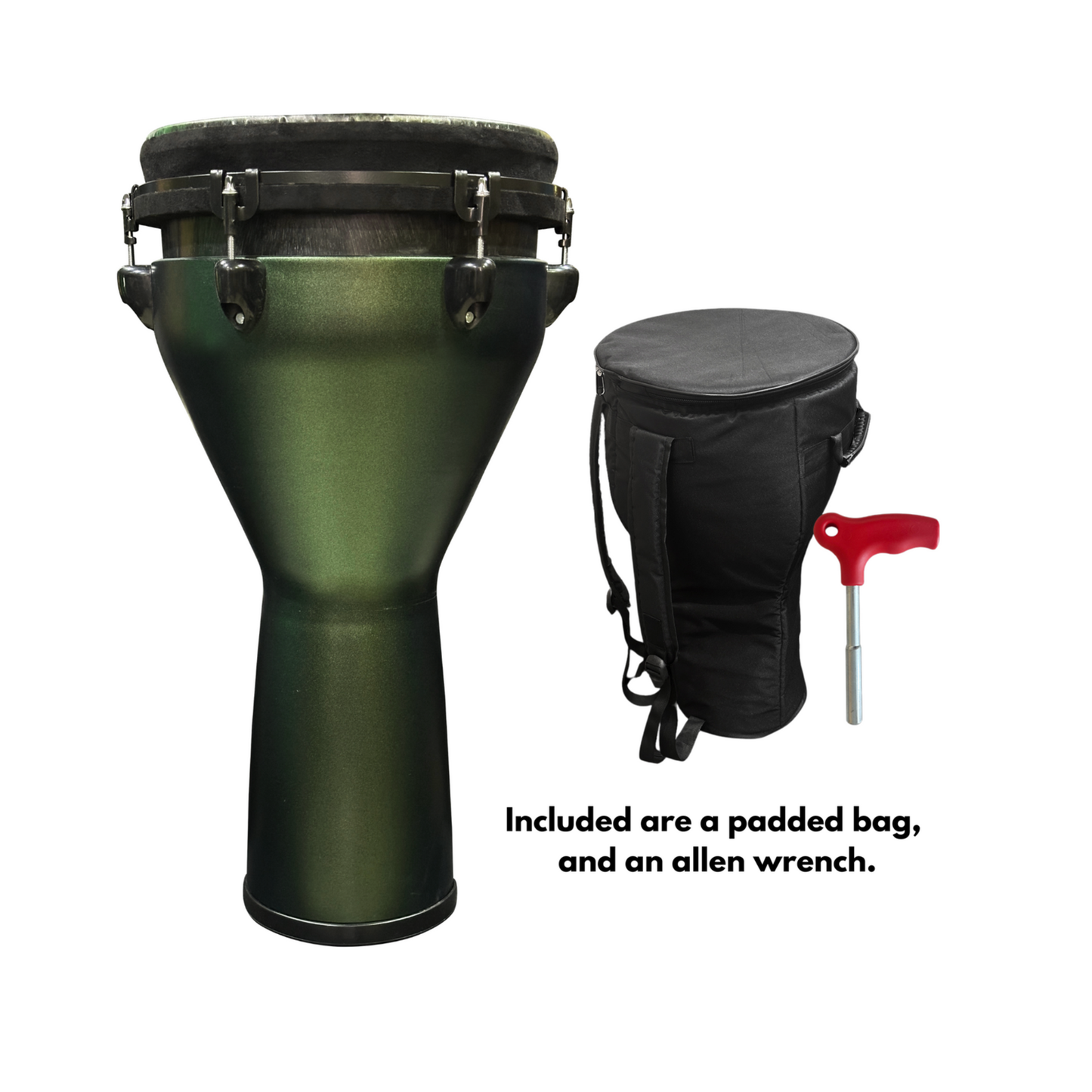 Djembe Drum 12 Inch Head with Complimentary Djembe Bag and Allen Wrench