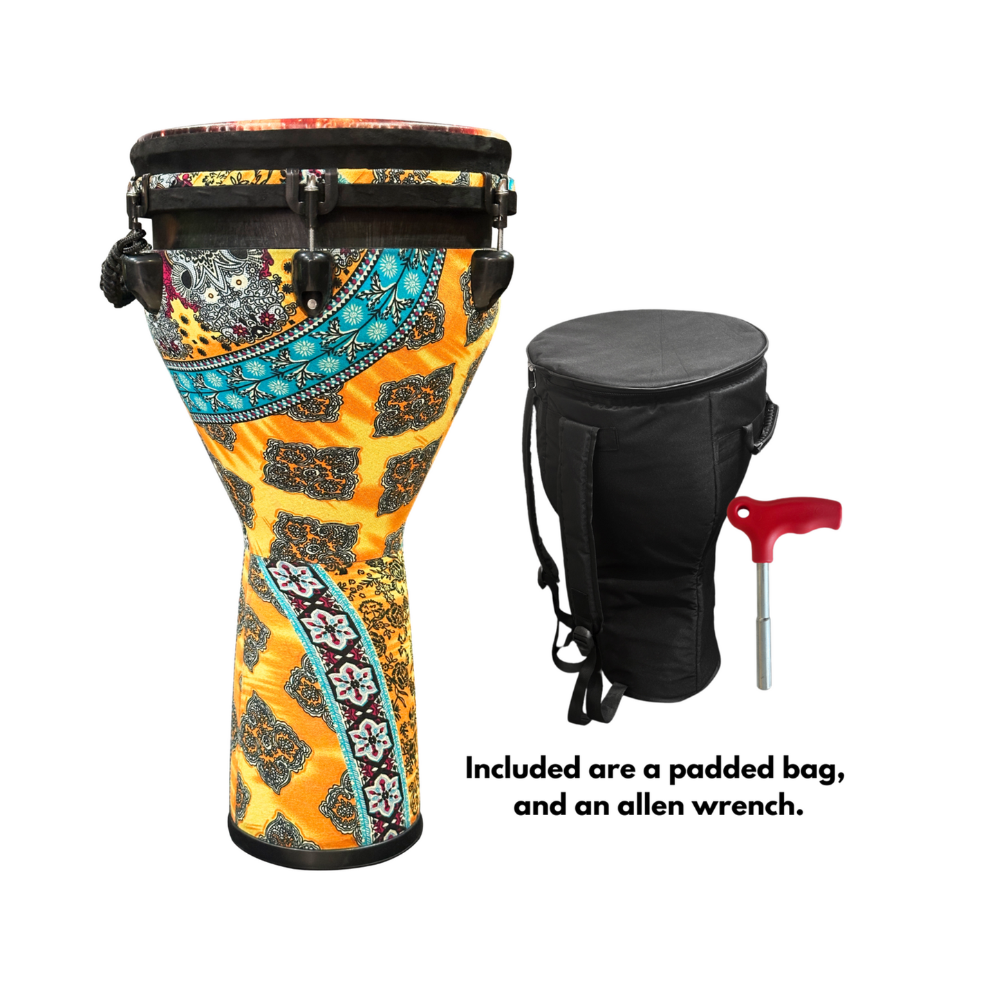 Djembe Drum 12 Inch Head with Complimentary Djembe Bag and Allen Wrench