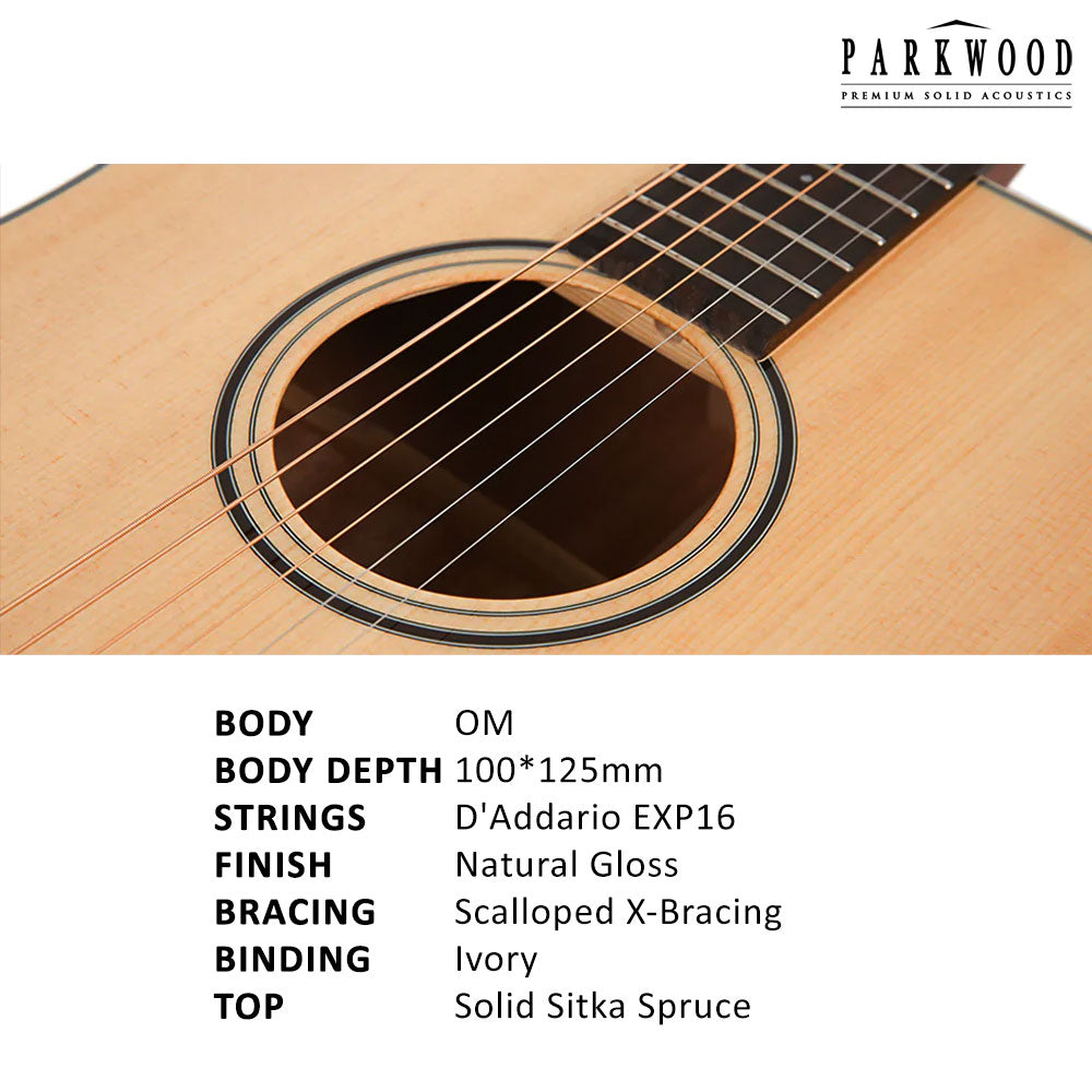 Parkwood OM Body Acoustic Guitar S62